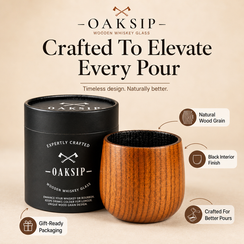 OakSip™ Wooden Whiskey Cup