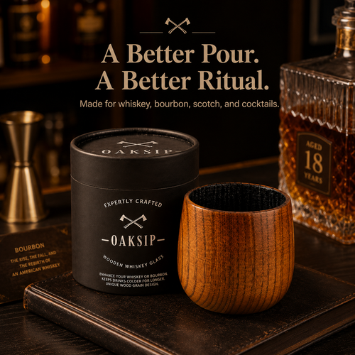 OakSip™ Wooden Whiskey Cup