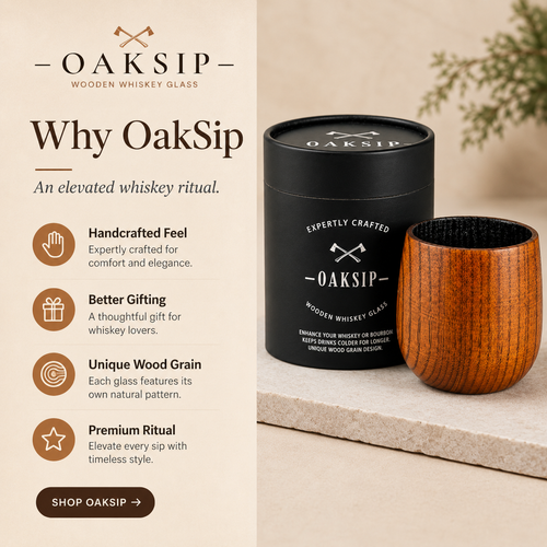 OakSip™ Wooden Whiskey Cup
